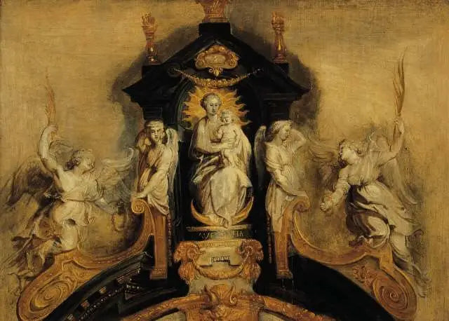 Proyecto para la coronación del altar mayor de la iglesia de los Jesuitas en Amberes (hoy San Carlos Borromeo) - Peter Paul Rubens