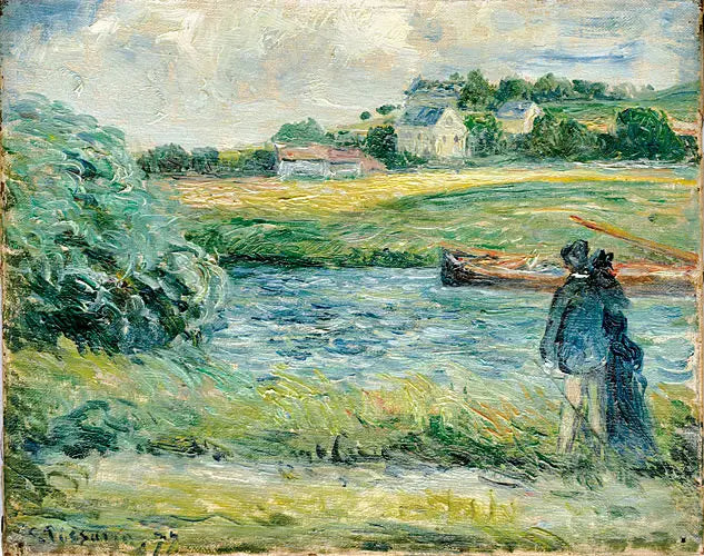 Paseo junto al agua, Pontoise - Camille Pissarro