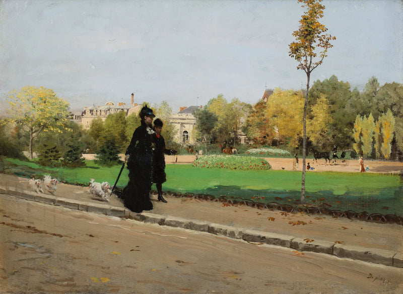 Paseo con perros - Giuseppe De Nittis
