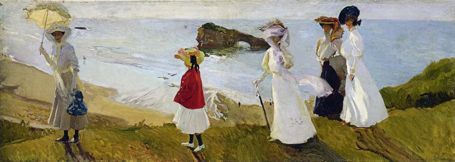 Paseo del faro de Biarritz - Joaquín Sorolla