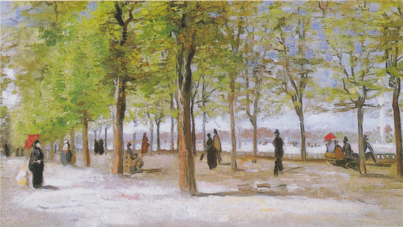 Paseantes en el jardín de Luxemburgo - Vincent van Gogh