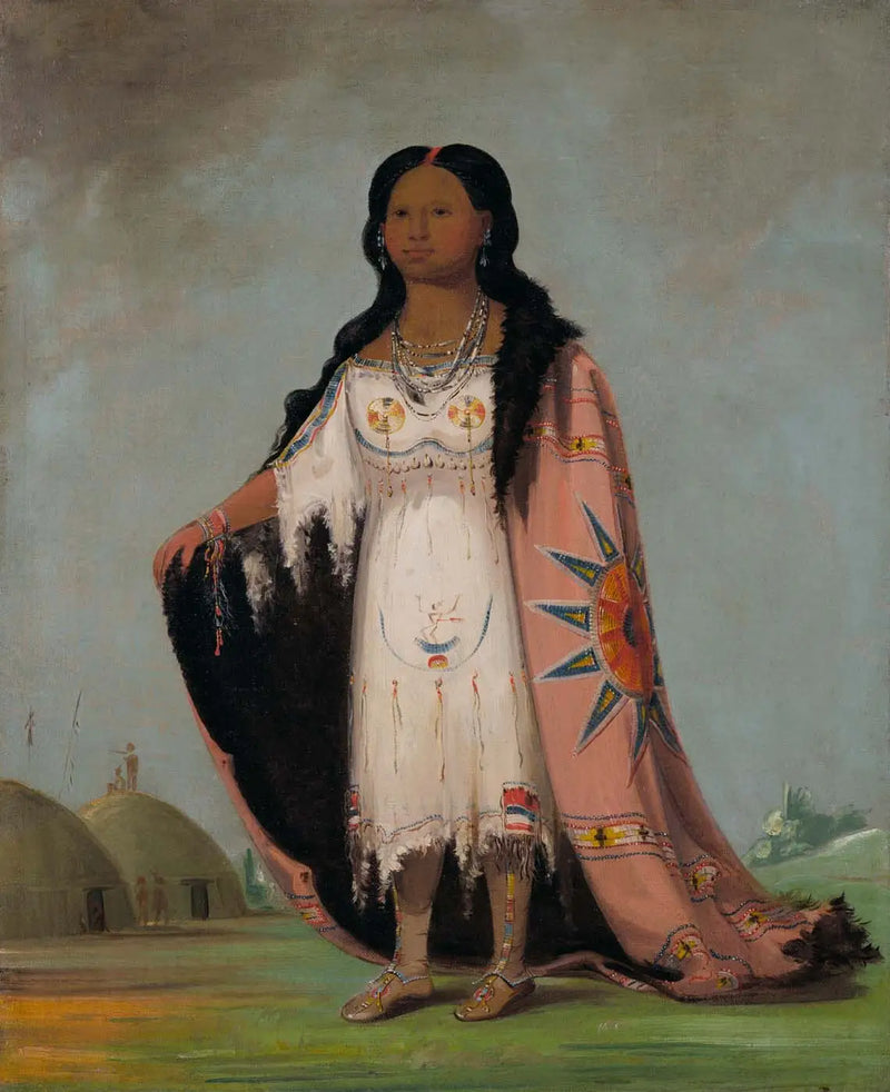Pshán-shaw, hierba perfumada, niña de doce años con la mano ensangrentada - George Catlin