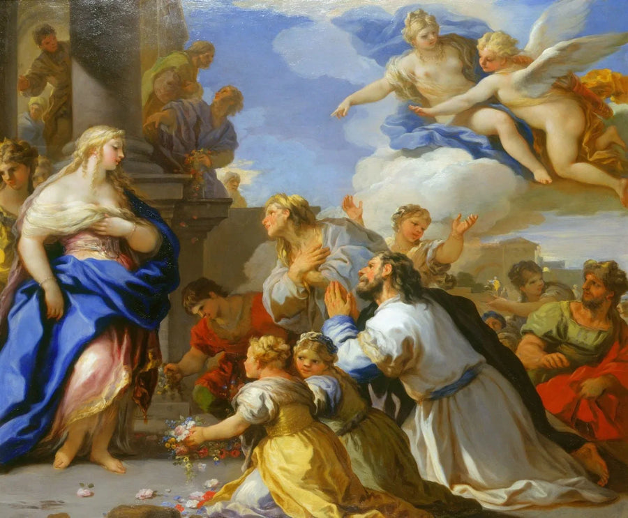 Psicé honrada por el pueblo - Luca Giordano
