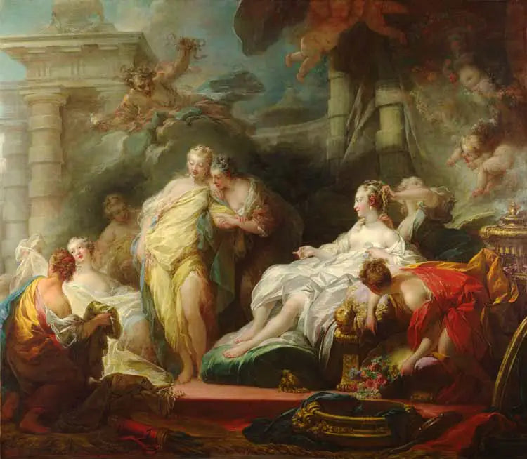 Psicé mostrando a sus hermanas los regalos del amor - Jean-Honoré Fragonard