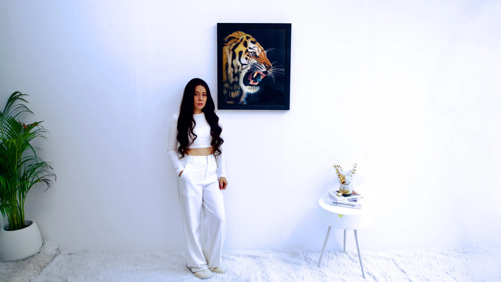 Power of Tiger - Ketwalin | 50 x 70 cm Reproductions de tableaux à la peinture à l’huile