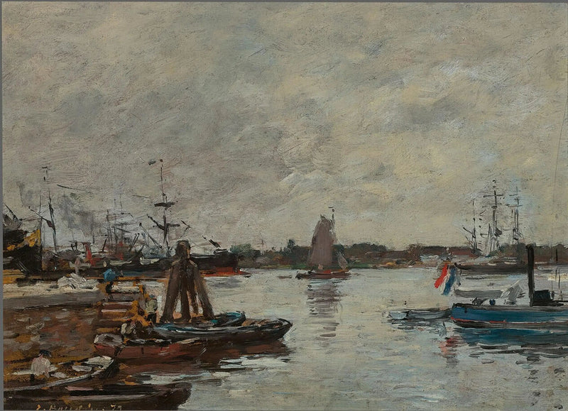 Muelle de atraque en Róterdam - Eugène Boudin