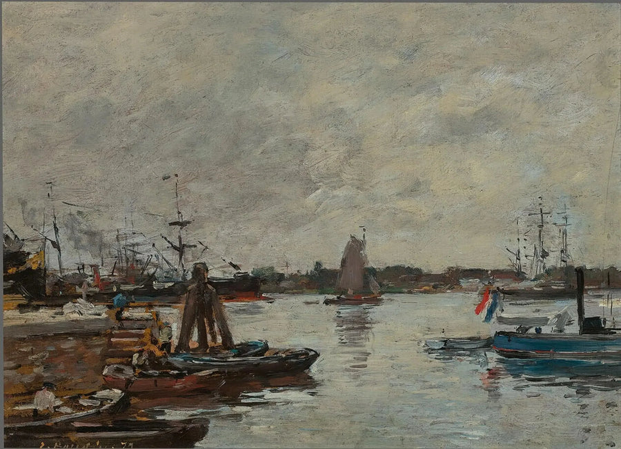 Muelle de atraque en Róterdam - Eugène Boudin