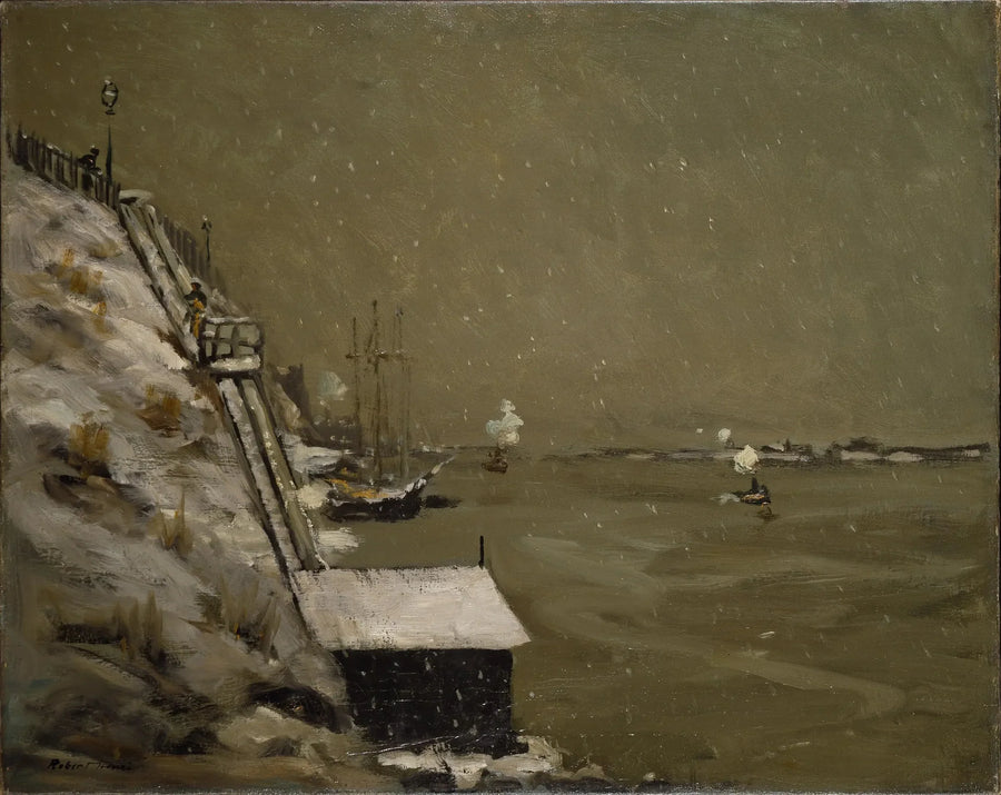Quai de l'East River, invierno - Robert Henri