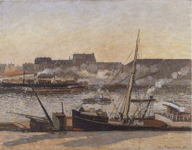 Quai de la Bourse, Ruan, tarde - Camille Pissarro