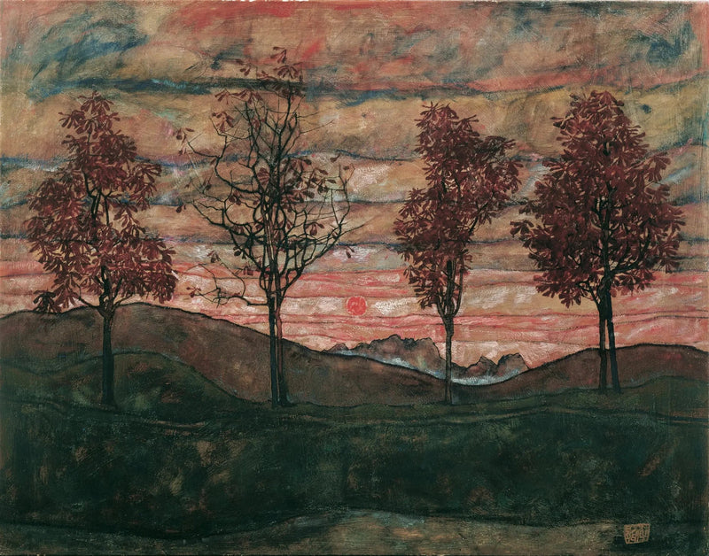 Cuatro árboles - Egon Schiele