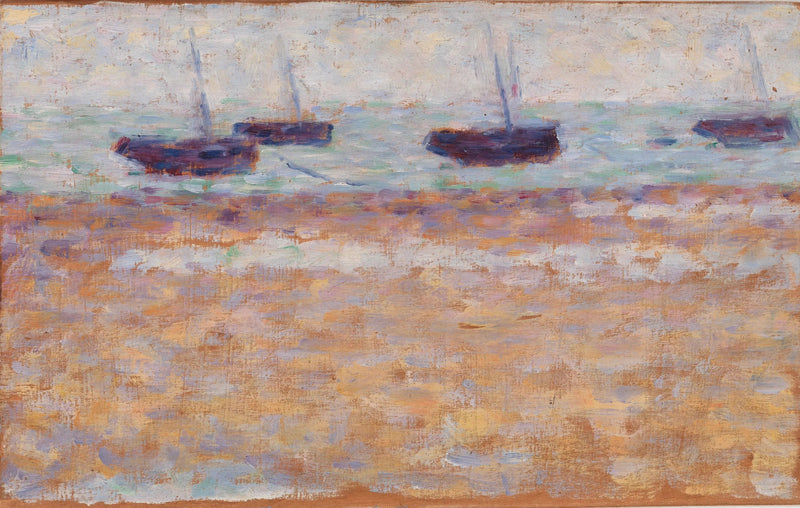 Cuatro barcos en Grandcamp - Georges Seurat