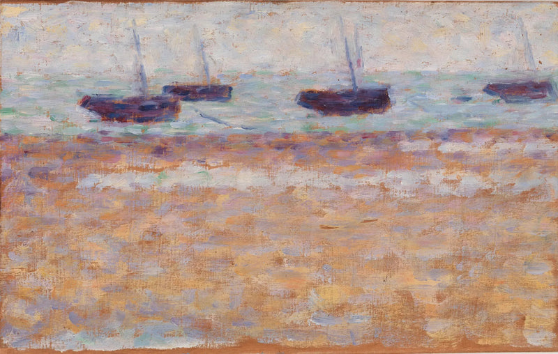 Cuatro barcos en Grandcamp - Georges Seurat