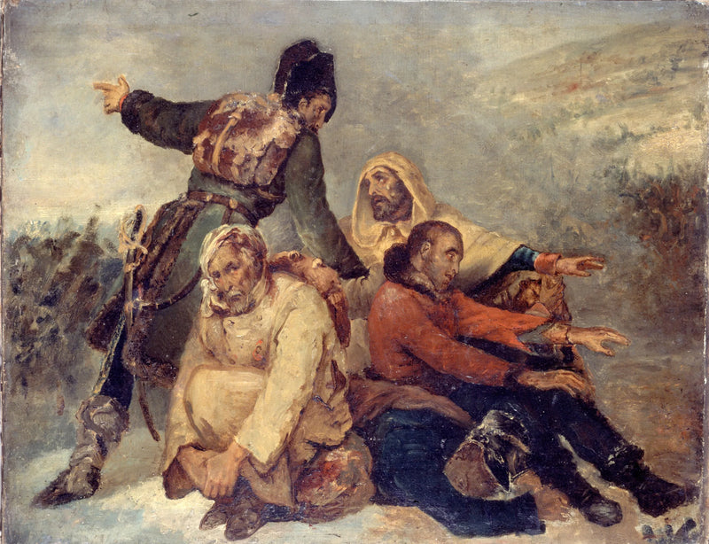 Cuatro soldados del ejército en retirada - Ary Scheffer