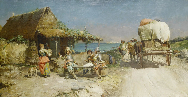 Refrescos en una posada junto a la carretera - Cesare Augusto Detti