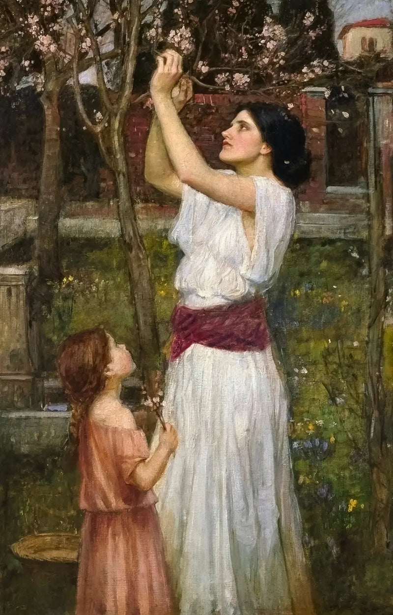 Reunir flores de almendro - John William Waterhouse