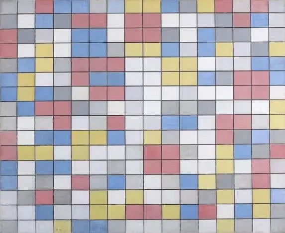 Composición raster 9: el composite de dambord contiene colores diferentes - Piet Mondrian