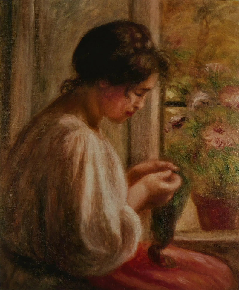 Costurera en la ventana - Pierre-Auguste Renoir
