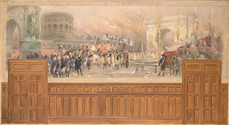 Recepción por parte del ayuntamiento de París, en la barrera de La Villette, de las tropas que regresaban de Polonia, después de la campaña de 1806-1807. - Édouard Detaille