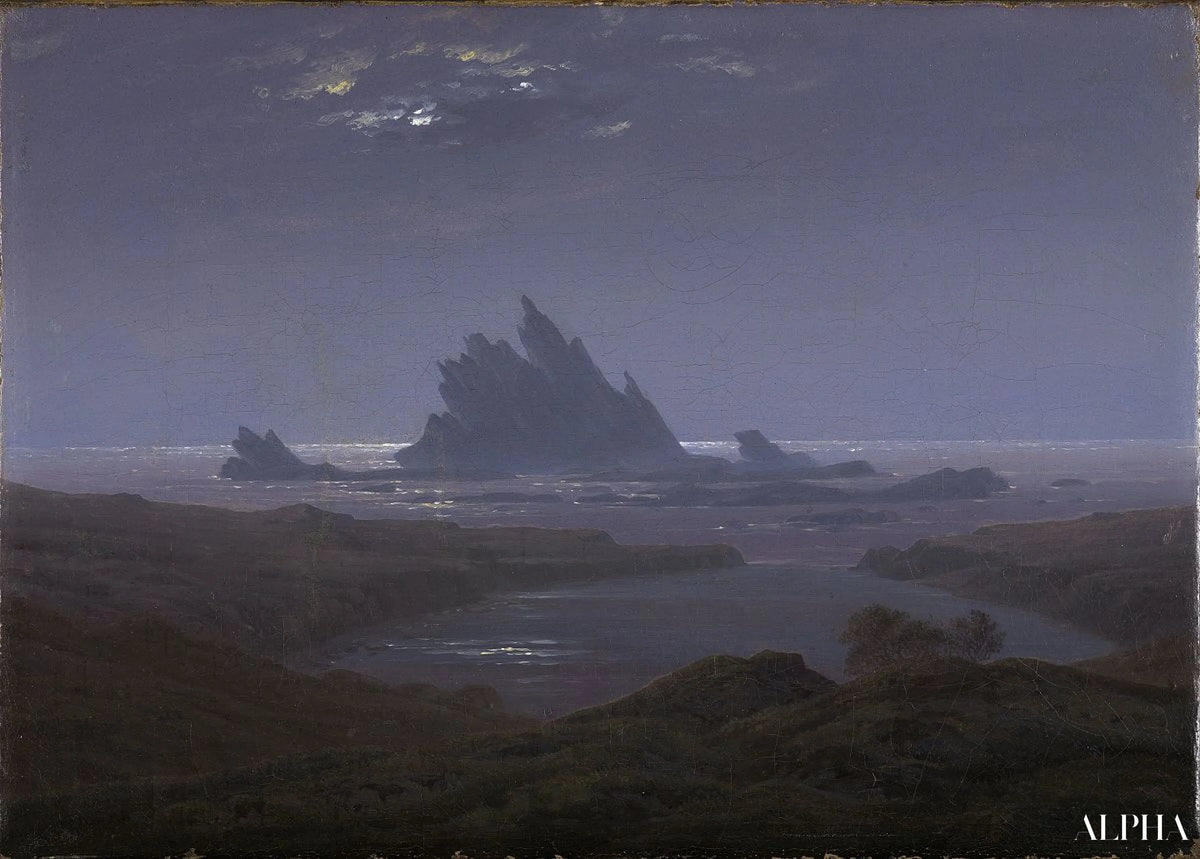 Récif de rocher sur la plage de mer - Caspar David Friedrich - Reproductions de tableaux et peintures haut de gamme