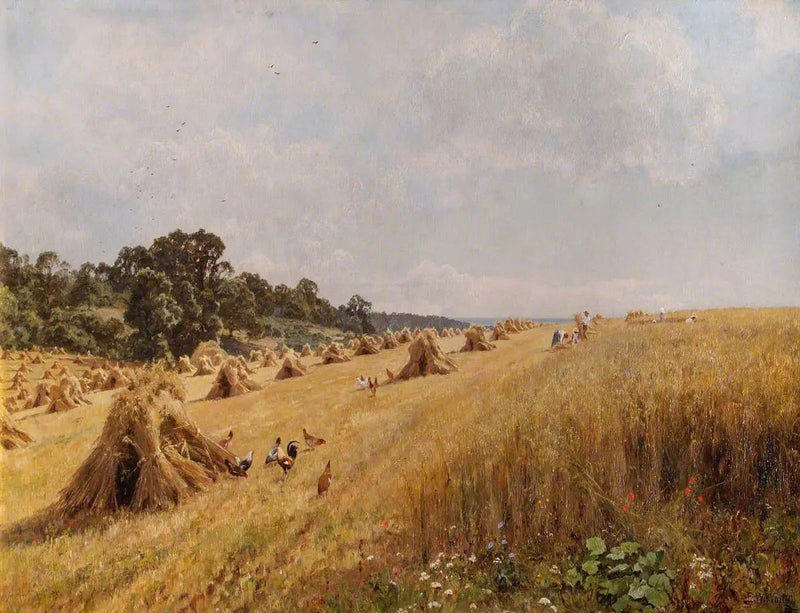 Cosecha en el campo familiar - Edward Wilkins Waite