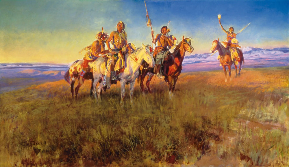 Red Man’s Wireless - Charles Marion Russell image 1 reproduction artisanale de tableau