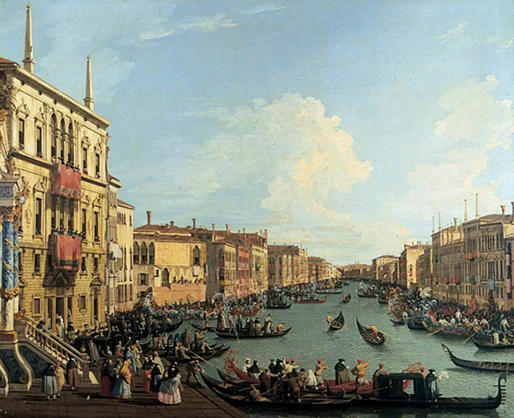 Régate sur le Grand Canal, Venise - Canaletto image 1 copie peinte à la main à l’huile