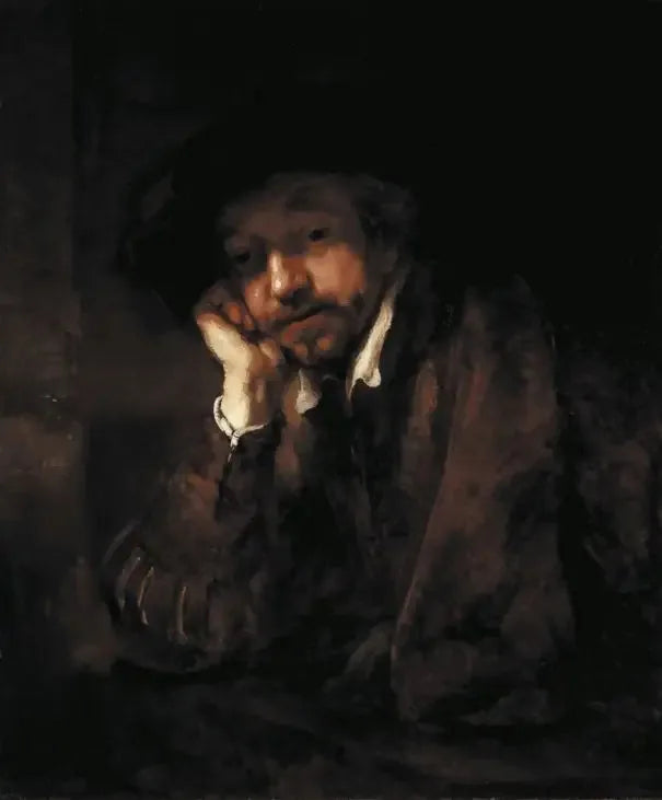 Rembrandt apoyado en un alféizar de ventana - Rembrandt