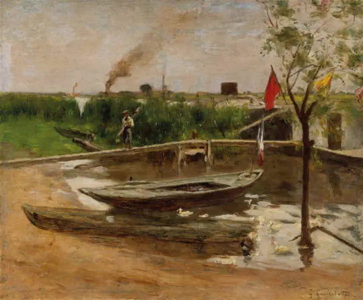 Descanso de botes cerca de Port-Marly - Gustave Caillebotte