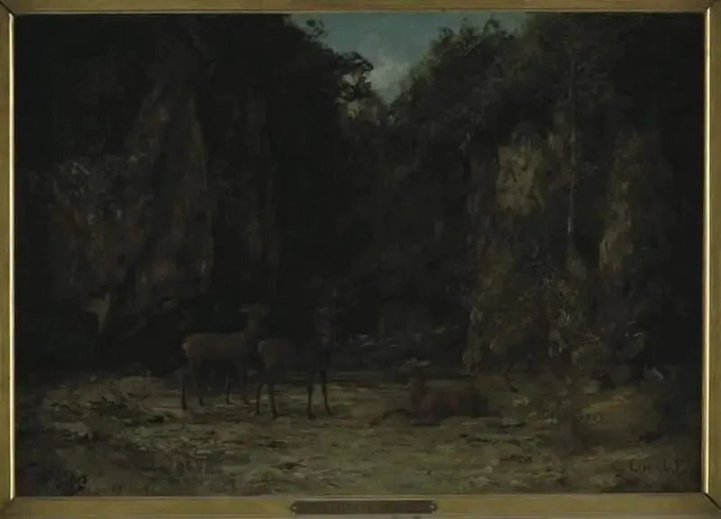 Entrega de ciervos al atardecer - Gustave Courbet