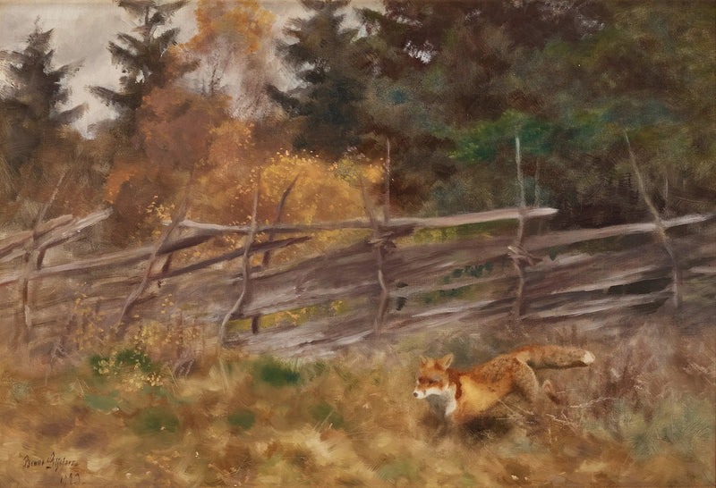 Zorro en un paisaje otoñal - Bruno Liljefors