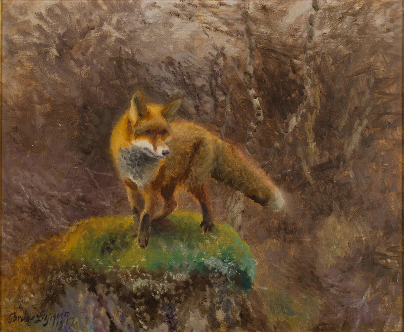 Zorro en un paisaje otoñal - Bruno Liljefors
