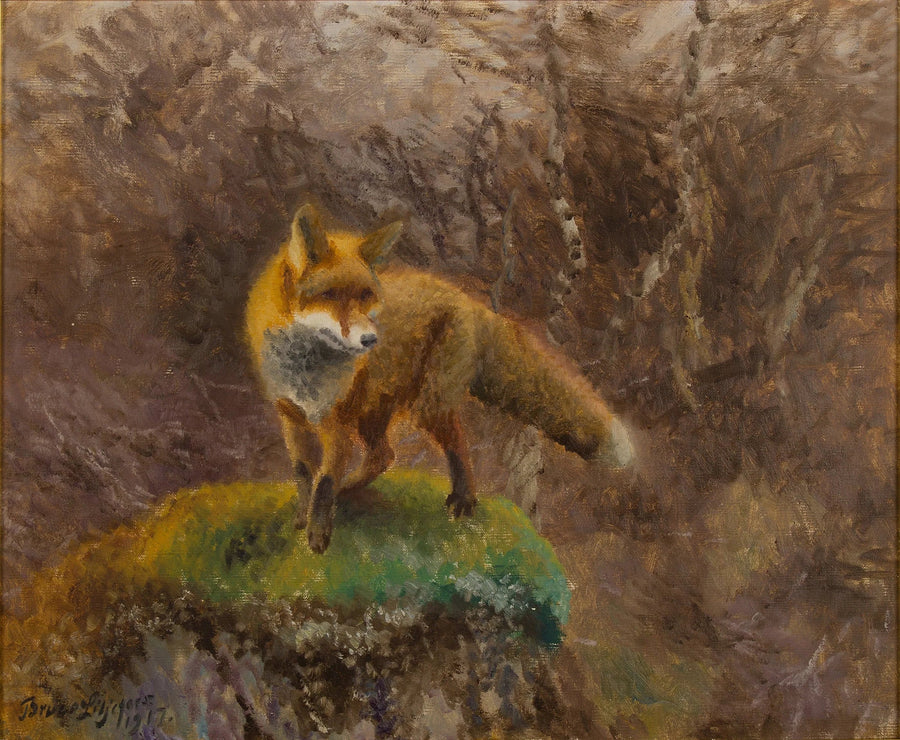 Zorro en un paisaje otoñal - Bruno Liljefors