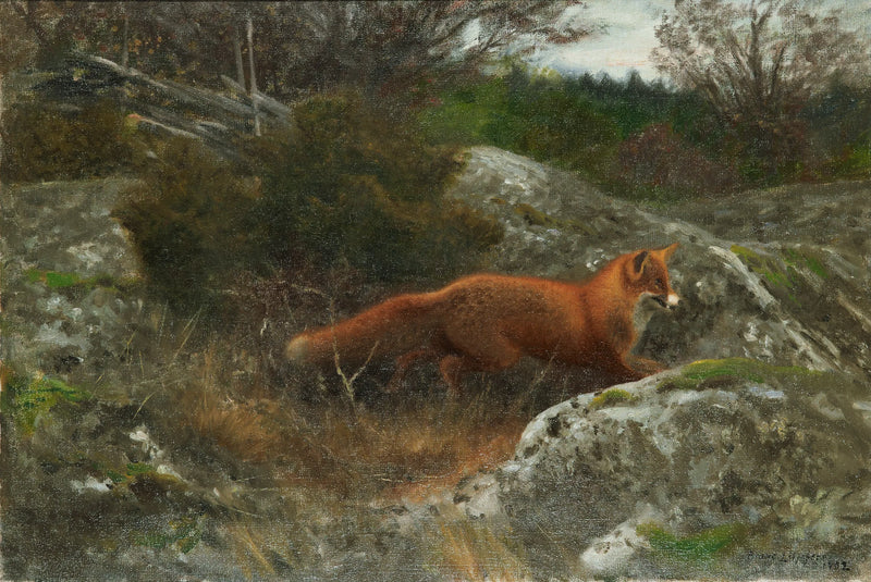 Zorro en un paisaje otoñal - Bruno Liljefors
