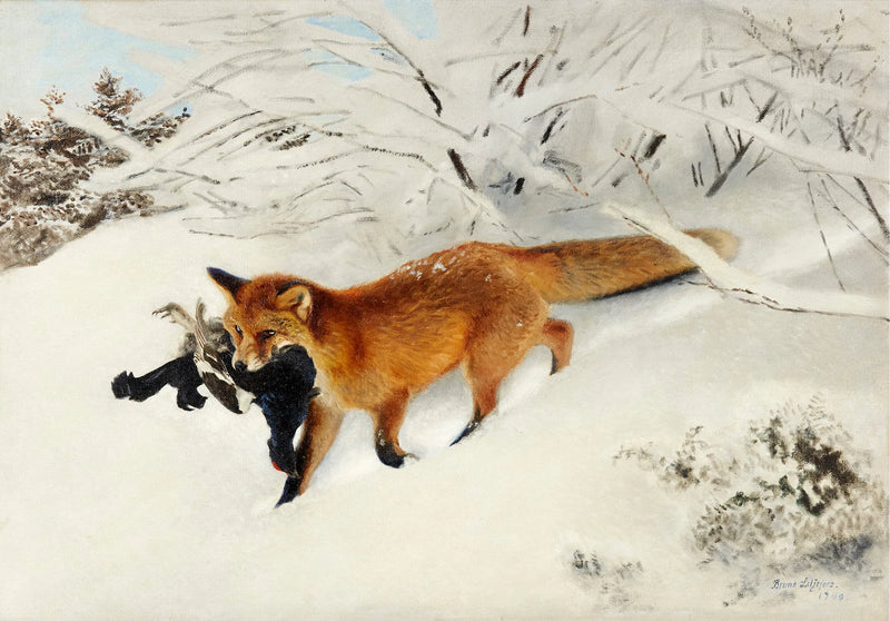 Zorro en un paisaje nevado - Bruno Liljefors