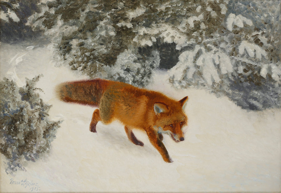 Zorro en un paisaje invernal - Bruno Liljefors