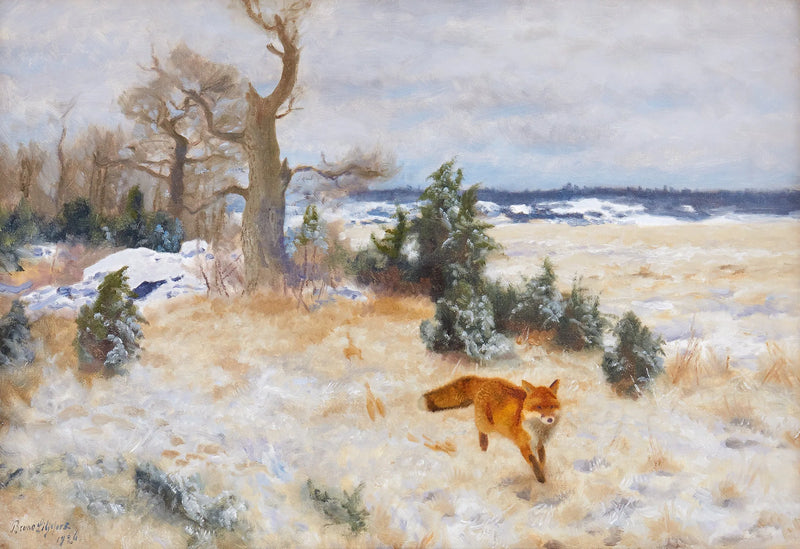 Zorro en un paisaje invernal - Bruno Liljefors