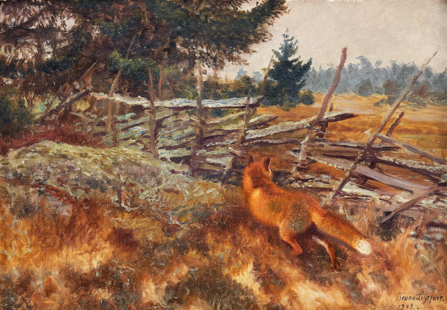 Zorro cerca de la valla redonda - Bruno Liljefors
