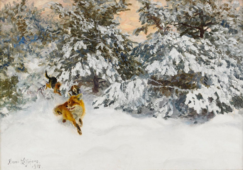 Zorros y perros de caza - Bruno Liljefors