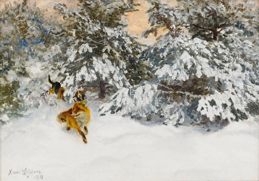 Zorros y perros de caza - Bruno Liljefors