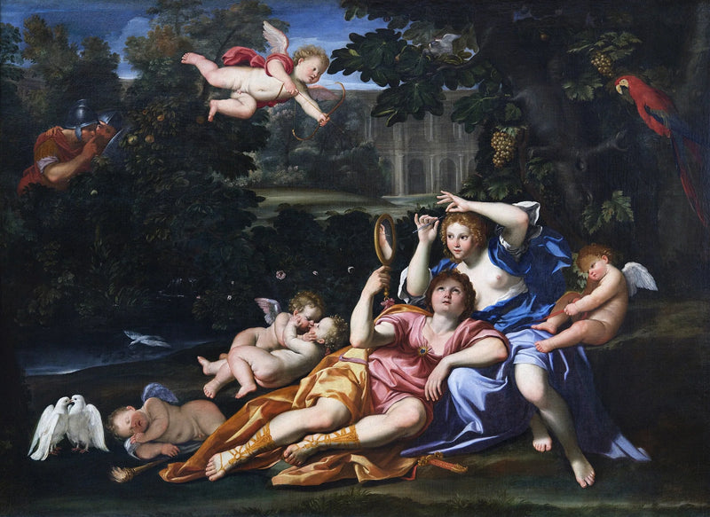 Renaud presentando un espejo a Armide - Domenichino