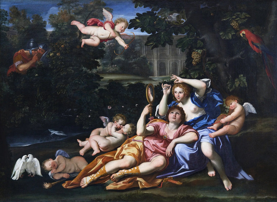 Renaud presentando un espejo a Armide - Domenichino