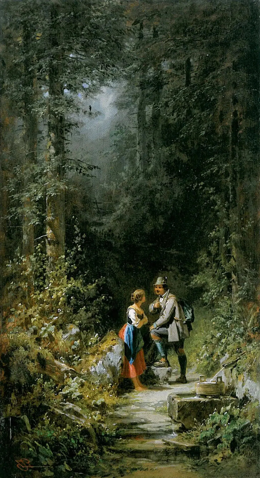 Encuentro en el bosque - Carl Spitzweg