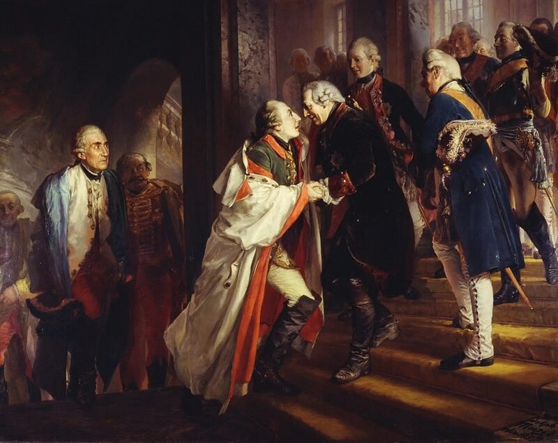 Encuentro de Federico II con el emperador José II en Neisse en 1769 - Adolph von Menzel