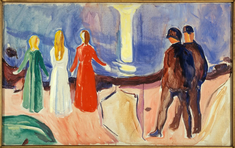 Encuentro en la playa - Edvard Munch