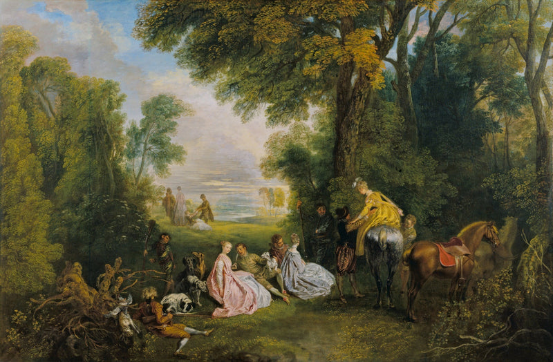 Cita de caza - Antoine Watteau
