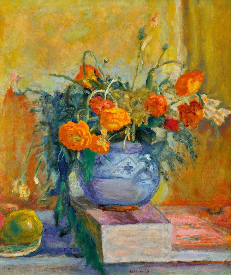 Ranúnculos en jarrón azul - Pierre Bonnard