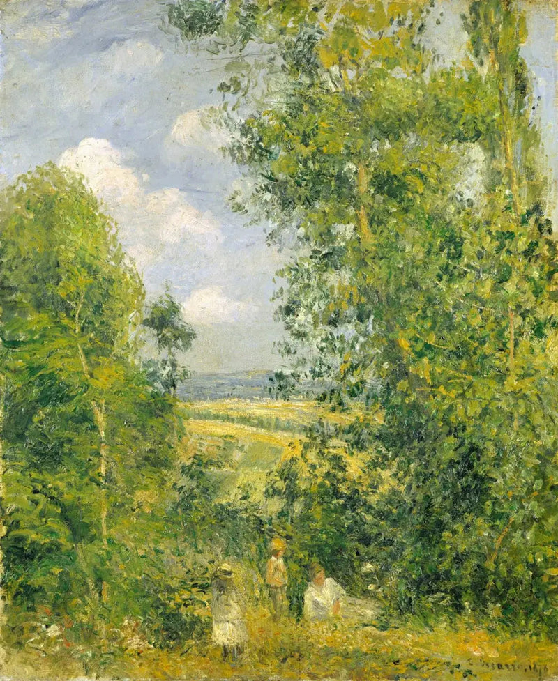 Repos en el bosque (costa de los Gruouettes), Pontoise - Camille Pissarro