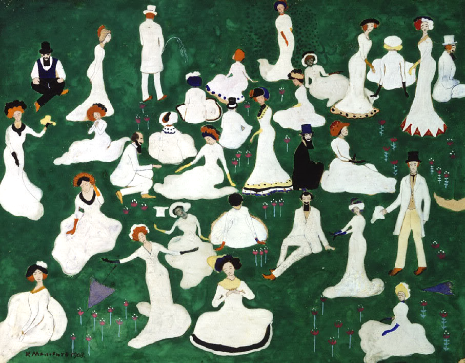 Repos. Société avec des chapeaux hauts de forme - Kazimir Malevich - Alpha Reproduction