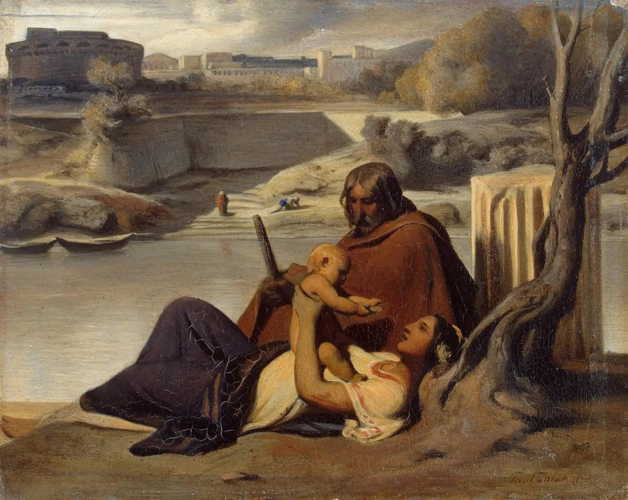 Reposo en las orillas del Tíber - Paul Delaroche