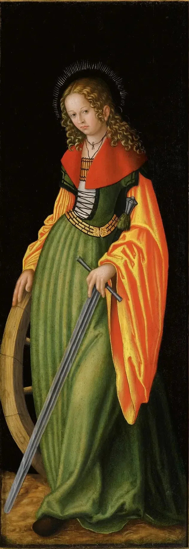 Retablo de Feilitzsch [ala derecha, recto] : Santa Catalina - Lucas Cranach el Viejo